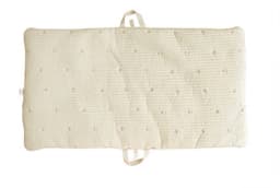 Baby Portable Travel Mat, Thick Padded Infant Nap Play Mat with Carry Straps, Embroidered Breathable Sleeping Pad