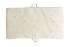 Baby Portable Travel Mat, Thick Padded Infant Nap Play Mat with Carry Straps, Embroidered Breathable Sleeping Pad