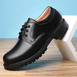 Soft Bottom School Shoes for Boys Middle School Student British Black. Performance Shoes Comfortable Barefoot Kids Boy Mother