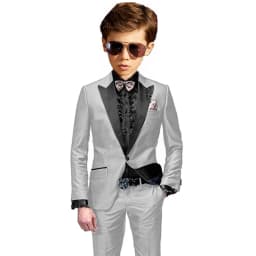 Burgundy Boys Slim Fit Tuxedo 2 Pieces Jacket Pants Formal Party Outfit One Button Peak Lapel Kids Suit Set Wedding Guest Wear