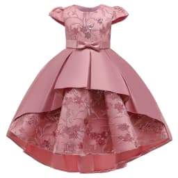 Fashion Bow Flower Girl Dresses for Weddings Lace Mesh Sleeveless Girls Party Dress Summer Children Girls Dress 4-12 Years