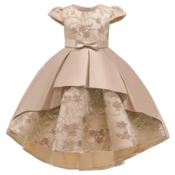 Fashion Bow Flower Girl Dresses for Weddings Lace Mesh Sleeveless Girls Party Dress Summer Children Girls Dress 4-12 Years