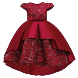 Fashion Bow Flower Girl Dresses for Weddings Lace Mesh Sleeveless Girls Party Dress Summer Children Girls Dress 4-12 Years