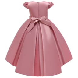 Fashion Bow Flower Girl Dresses for Weddings Lace Mesh Sleeveless Girls Party Dress Summer Children Girls Dress 4-12 Years