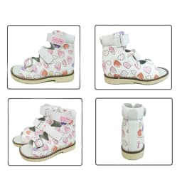 Ortoluckland Children Girls Sandals Toddler Leather Orthopedic Shoes Kids White Fancy Nice Buckle Strap Flats 2To 8Years Age Old