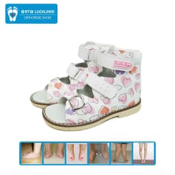 Ortoluckland Children Girls Sandals Toddler Leather Orthopedic Shoes Kids White Fancy Nice Buckle Strap Flats 2To 8Years Age Old