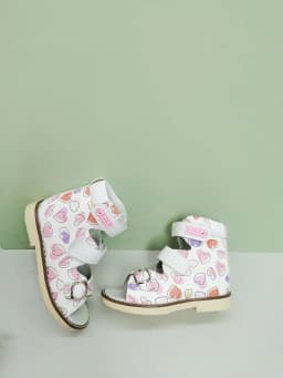 Ortoluckland Children Girls Sandals Toddler Leather Orthopedic Shoes Kids White Fancy Nice Buckle Strap Flats 2To 8Years Age Old