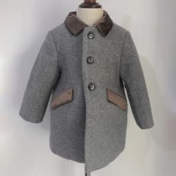 Children Boutique Clothing Winter Boy Gray Woolen Herringbone Pattern Coat British Warm Quilted Jacket New Year's Eid Clothes