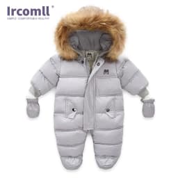 Ircomll Hight Quality Baby Clothes Overalls for Children Winter Hooded with Fur Warm Infant Romper Jumpsuit Kids Clothing Toddle