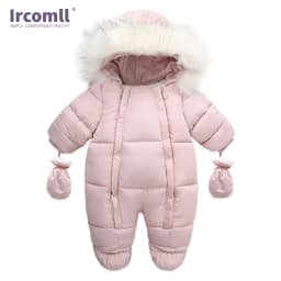 Ircomll Hight Quality Baby Clothes Overalls for Children Winter Hooded with Fur Warm Infant Romper Jumpsuit Kids Clothing Toddle