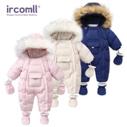 Ircomll Hight Quality Baby Clothes Overalls for Children Winter Hooded with Fur Warm Infant Romper Jumpsuit Kids Clothing Toddle