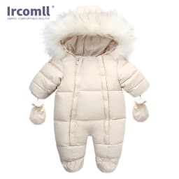 Ircomll Hight Quality Baby Clothes Overalls for Children Winter Hooded with Fur Warm Infant Romper Jumpsuit Kids Clothing Toddle