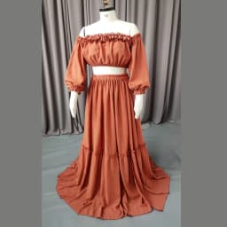 Bohemian Photo Shooting Pregnancy Dress 2 Pieces Set Linen Cotton Retro Fitting Maternity Dress  Fancy Photography Gowns