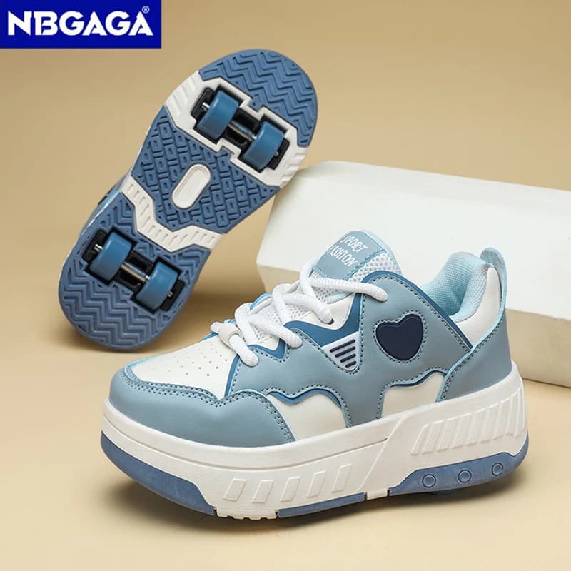 4 Wheel Roller Skate Shoes With Detachable Wheels Children's Sneakers Outdoor Sport Casual Shoes Girls Boys Gifts For Kids