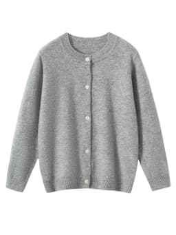 Children's Wool Sweater O-neck Cardigan Autumn Winter Boys Girls Basic Simple 100% Merino Wool Knitwear Kids Casual Clothing Top
