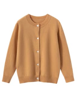 Children's Wool Sweater O-neck Cardigan Autumn Winter Boys Girls Basic Simple 100% Merino Wool Knitwear Kids Casual Clothing Top