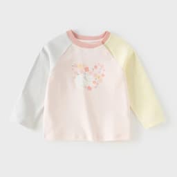 Dave Bella Children Long Sleeve Printed T-shirts Girls Sweet Spring Autumn Pullover Tops Baby Cotton Bottoming Clothes DB1261047