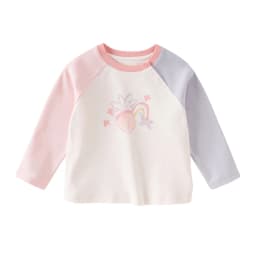 Dave Bella Children Long Sleeve Printed T-shirts Girls Sweet Spring Autumn Pullover Tops Baby Cotton Bottoming Clothes DB1261047