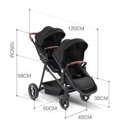 NEW Lightweight Twin Stroller Foldable Double Seat Stroller Portable Twin Multifunctional Stroller Can Be Taken On Board