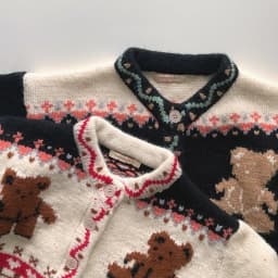 2025 Autumn New Baby Long Sleeve Knit Coat Infant Girl Cute Bear Print Knit Cardigan Kids Boys Casual Jacket Toddler Clothes