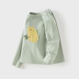 Dave Bella Children Pure Cotton T-shirts Spring Autumn Girls Long Sleeve Pullover Boys Soft Bottoming Top Kids Clothes DB1260314