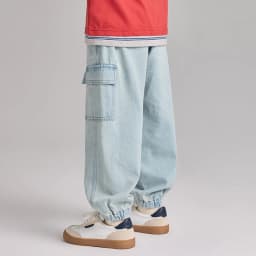 Dave Bella Children's Cargo Jean 5-13 Years Spring Autumn Boys Cowboy Cotton Pants Casual Loose Outdoor Trousers DK1260588