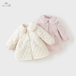 Dave Bella Children Girls Gentle Cute Cotton Jacket Top Sweet Outerwear Winter Fashion Casual Parka Outdoor Warm DB4253754