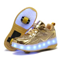 Children's Sneakers Men's Girls Roller Skates Ice Skates Wheeled Pink Led Light Kids Led Shoes Boys USB Charging Casual Footwear