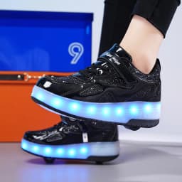 Children's Sneakers Men's Girls Roller Skates Ice Skates Wheeled Pink Led Light Kids Led Shoes Boys USB Charging Casual Footwear