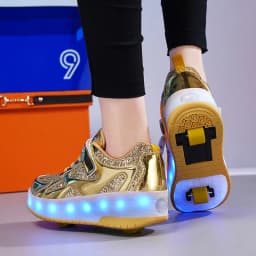 Children's Sneakers Men's Girls Roller Skates Ice Skates Wheeled Pink Led Light Kids Led Shoes Boys USB Charging Casual Footwear