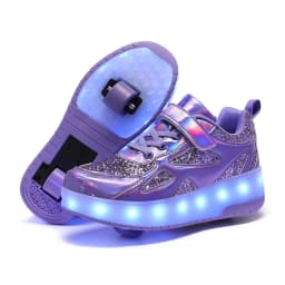Children's Sneakers Men's Girls Roller Skates Ice Skates Wheeled Pink Led Light Kids Led Shoes Boys USB Charging Casual Footwear