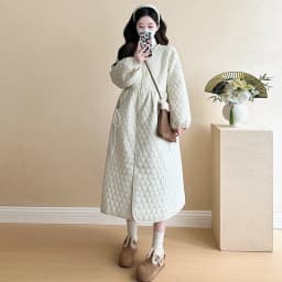 2025 Trendy Premium Pregnancy Coat Winter Cotton Blend Dress With Jacket Warm Elegant Comfortable Stylish Maternity Outfit