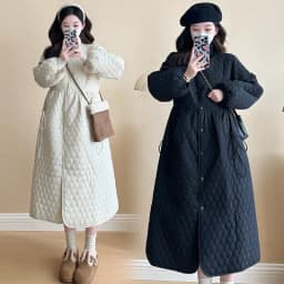 2025 Trendy Premium Pregnancy Coat Winter Cotton Blend Dress With Jacket Warm Elegant Comfortable Stylish Maternity Outfit