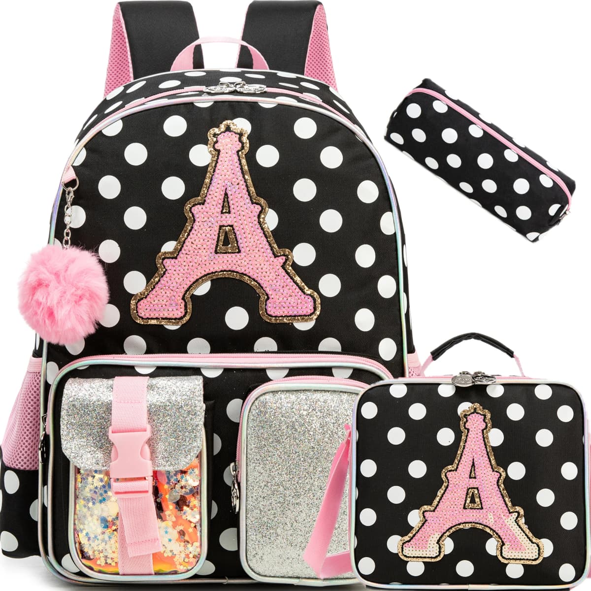 Backpack for Girls Letter Backpacks for Elementary Student Teen Girls Cute School Bag Kids Bookbag for Kids 8-10