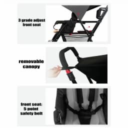 Lightweight Tandem Stroller, Back Seat Can Load 2-5 Ages Kids, Foldable Twins Stroller Can Sit Can Lie Twins Stroller