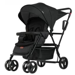 Lightweight Tandem Stroller, Back Seat Can Load 2-5 Ages Kids, Foldable Twins Stroller Can Sit Can Lie Twins Stroller