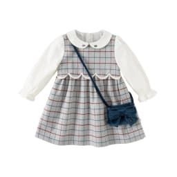 Dave Bella Girls' Plaid Long Sleeve Autumn Spring Dress Children Cute Winter Bottom Dress Casual Party Clothes DB3222818