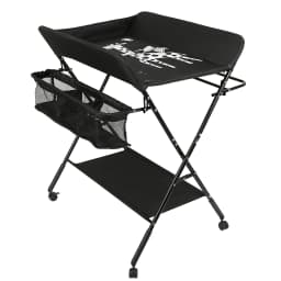 4-wheel folding baby changing Table with 0-3 years Storage basket