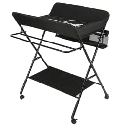 4-wheel folding baby changing Table with 0-3 years Storage basket