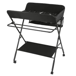 4-wheel folding baby changing Table with 0-3 years Storage basket