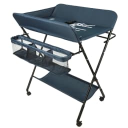 4-wheel folding baby changing Table with 0-3 years Storage basket