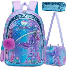Meetbelify Backpack for Girls Cute Panda School Bag with Lunch Box for Elementary Student Kids Bookbag for Girls
