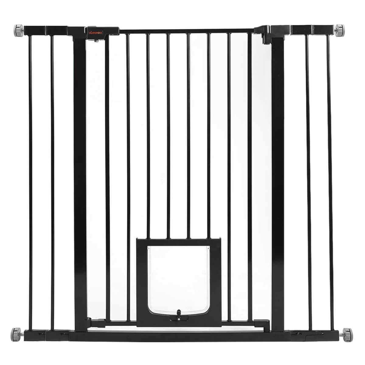 Baby Gate for Doors and Stairs, Pressure Mounting, No Drilling, Automatic Closing Metal Door Safety Gate for Children and Pets