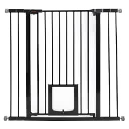 Baby Gate for Doors and Stairs, Pressure Mounting, No Drilling, Automatic Closing Metal Door Safety Gate for Children and Pets
