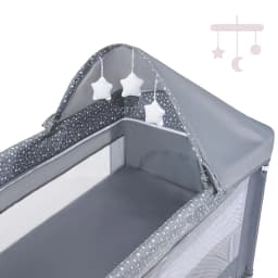 Moby-System Travel Cot Playpen 2 Levels with Changing Table Canopy Mattress for Baby Happy Traveller Basic Plus