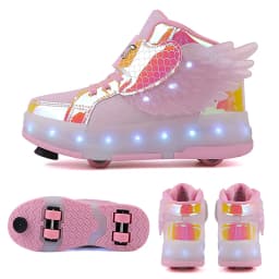 Roller Sneakers Kid Sport Gym Footwear Roller Skates 4 Wheels USB Charge Illuminated Shoes Boys Girls Casual Skateboard Shoes