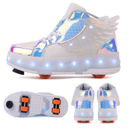 Roller Sneakers Kid Sport Gym Footwear Roller Skates 4 Wheels USB Charge Illuminated Shoes Boys Girls Casual Skateboard Shoes
