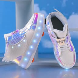 Roller Sneakers Kid Sport Gym Footwear Roller Skates 4 Wheels USB Charge Illuminated Shoes Boys Girls Casual Skateboard Shoes