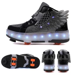 Roller Sneakers Kid Sport Gym Footwear Roller Skates 4 Wheels USB Charge Illuminated Shoes Boys Girls Casual Skateboard Shoes
