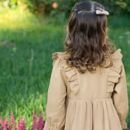 Dave Bella Children's Jacket Autumn Spring Trench Coats For Teenage Girls Sweet Khaki Top Soft Outerwear Kids Clothing DB1250437